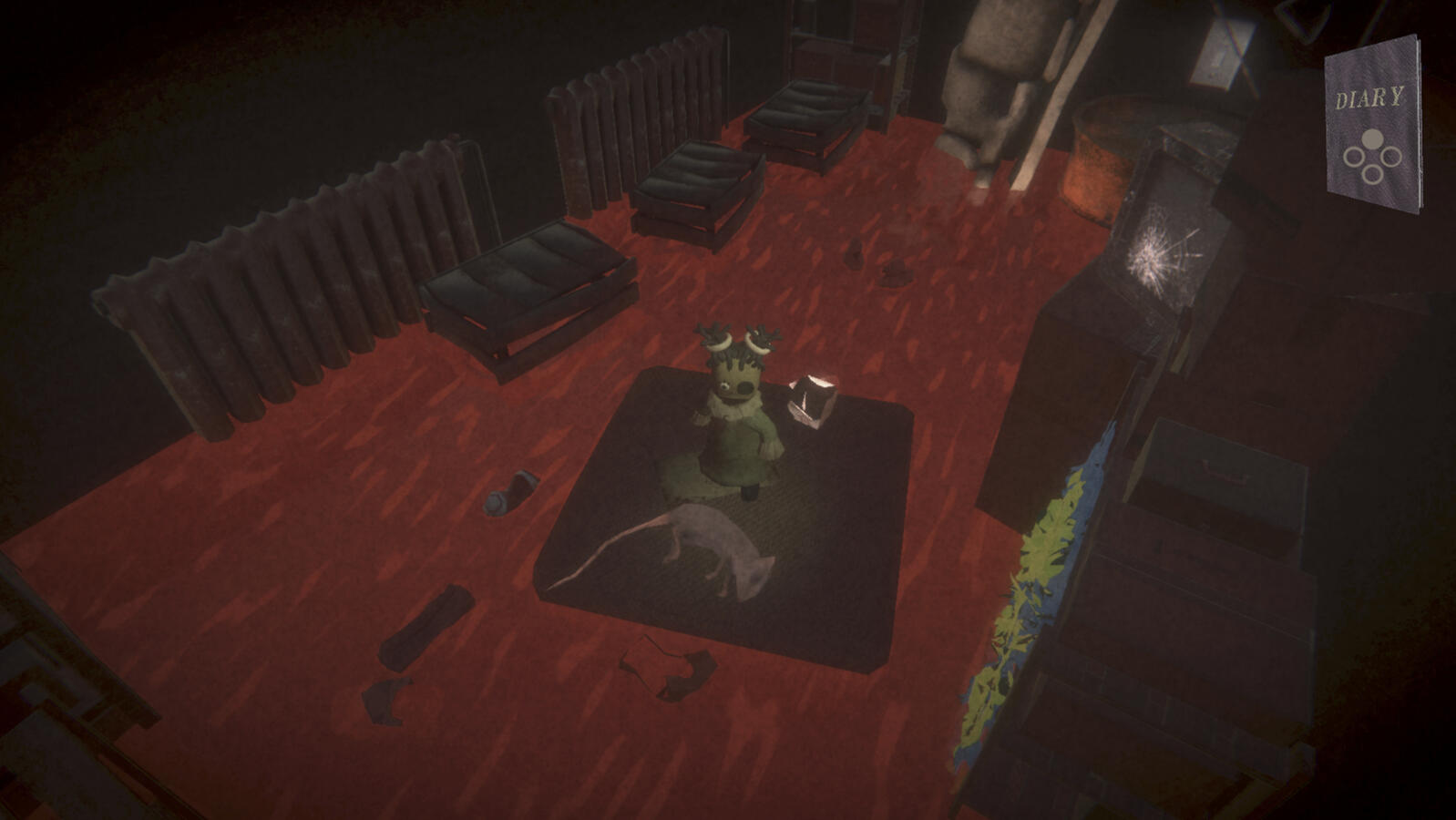 Gameplay from the first level hallway area