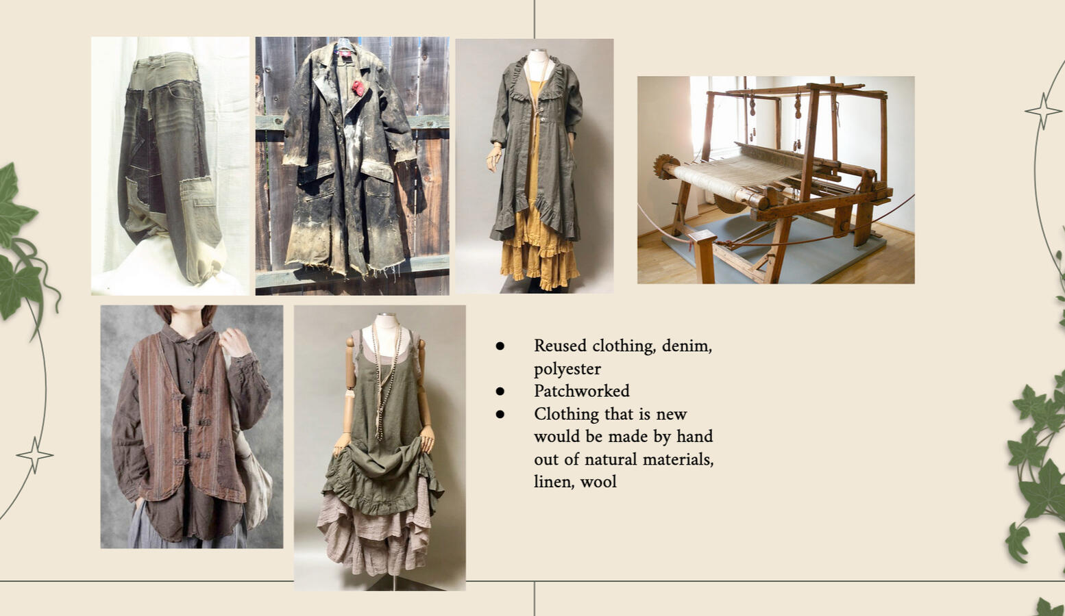 Reference images for my character's clothing.