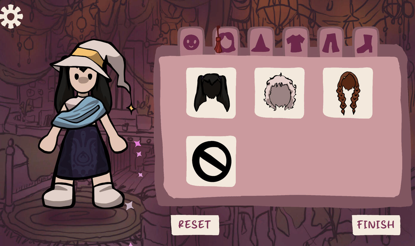 Gameplay of the outfit selection process. The player has a limited number of options, but can mix and match for a variety of different looks.