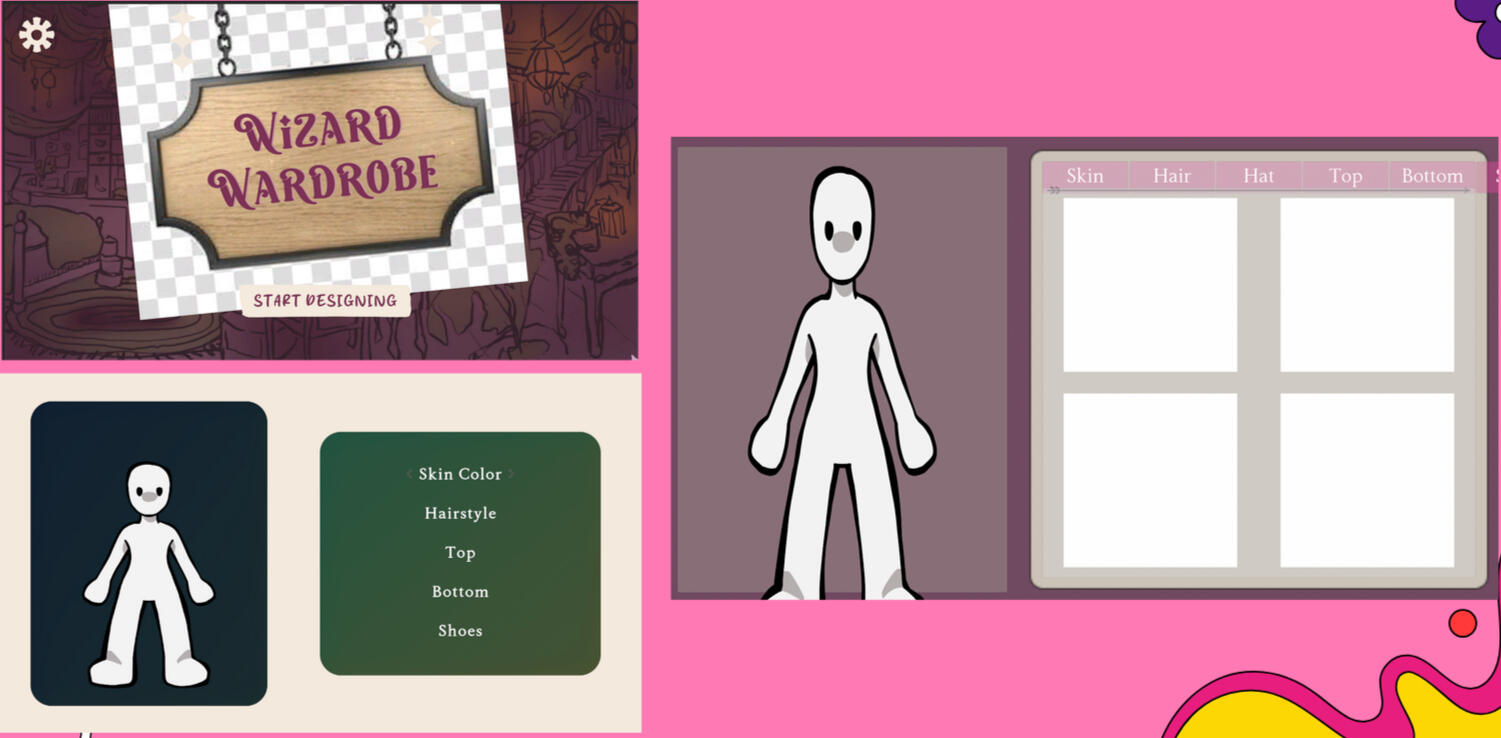 These were a few early wireframes of our game.